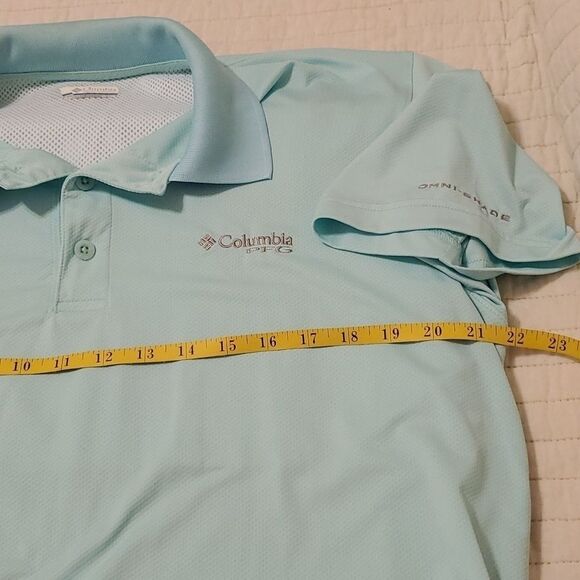 Men's Columbia pastel green PFG polo size Medium - Picture 8 of 9